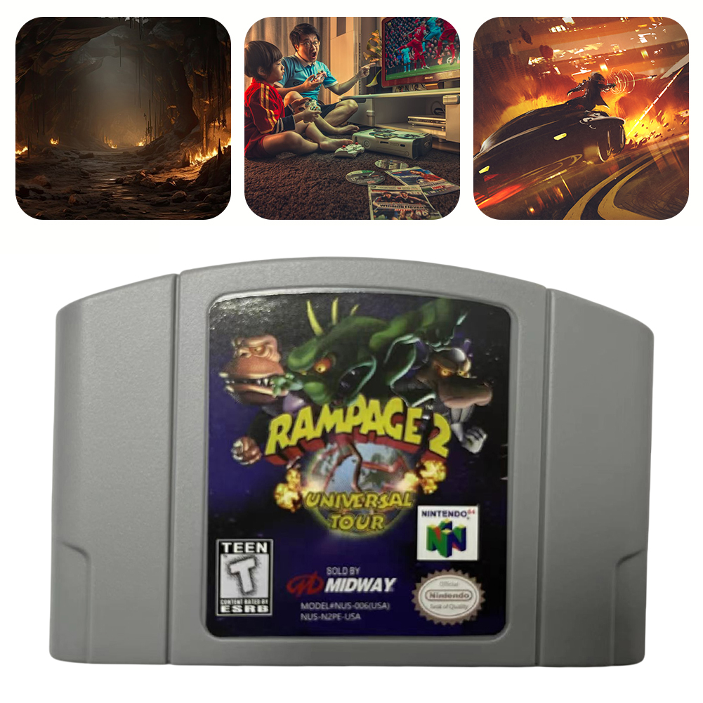 thumbnail image 5 of Cartucho Consola Regalos N64 Videojuego Bros Videojuego para Niñas (Rampage 2), 5 of 10