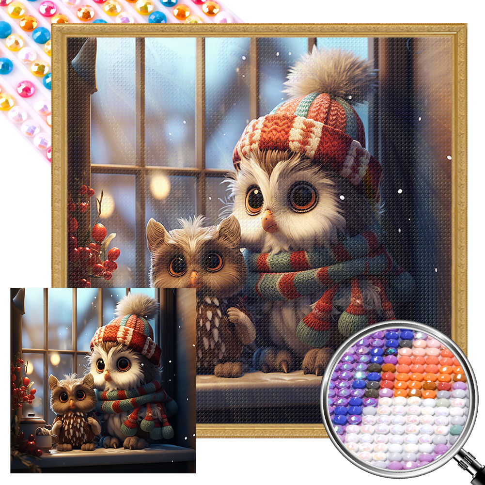 thumbnail image 1 of AB Parcial 5D DIY Taladro Animal Noche Invierno 45x45cm, 1 of 10