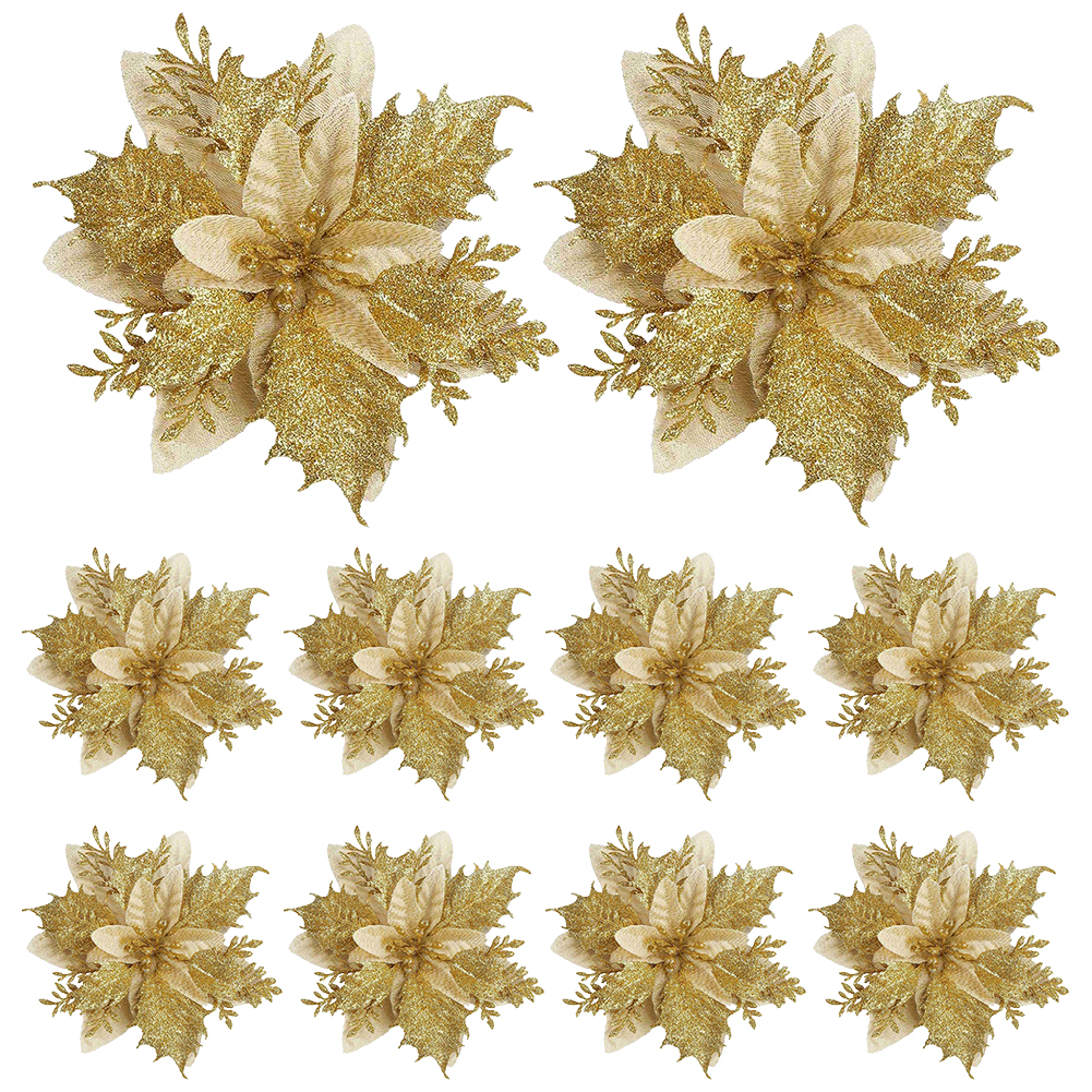 thumbnail image 3 of Pascua Artificial Con Purpurina 5 51 Pulgadas 10 Uds. para Navidad (dorado), 3 of 4