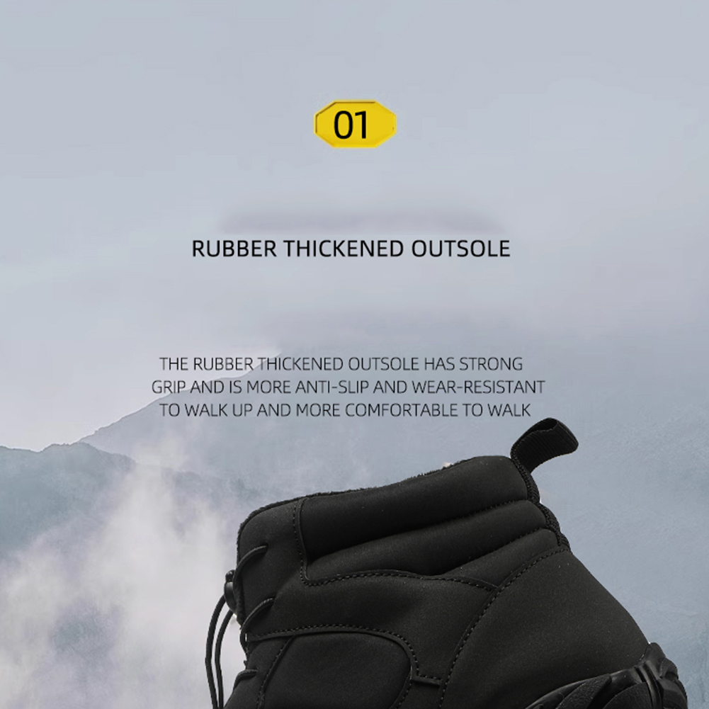thumbnail image 3 of Botas Nieve Con Forro Piel Invierno Ligeras Acogedoras Y A Prueba Salpicaduras para Hombres Y Mujeres (Negro 41), 3 of 10
