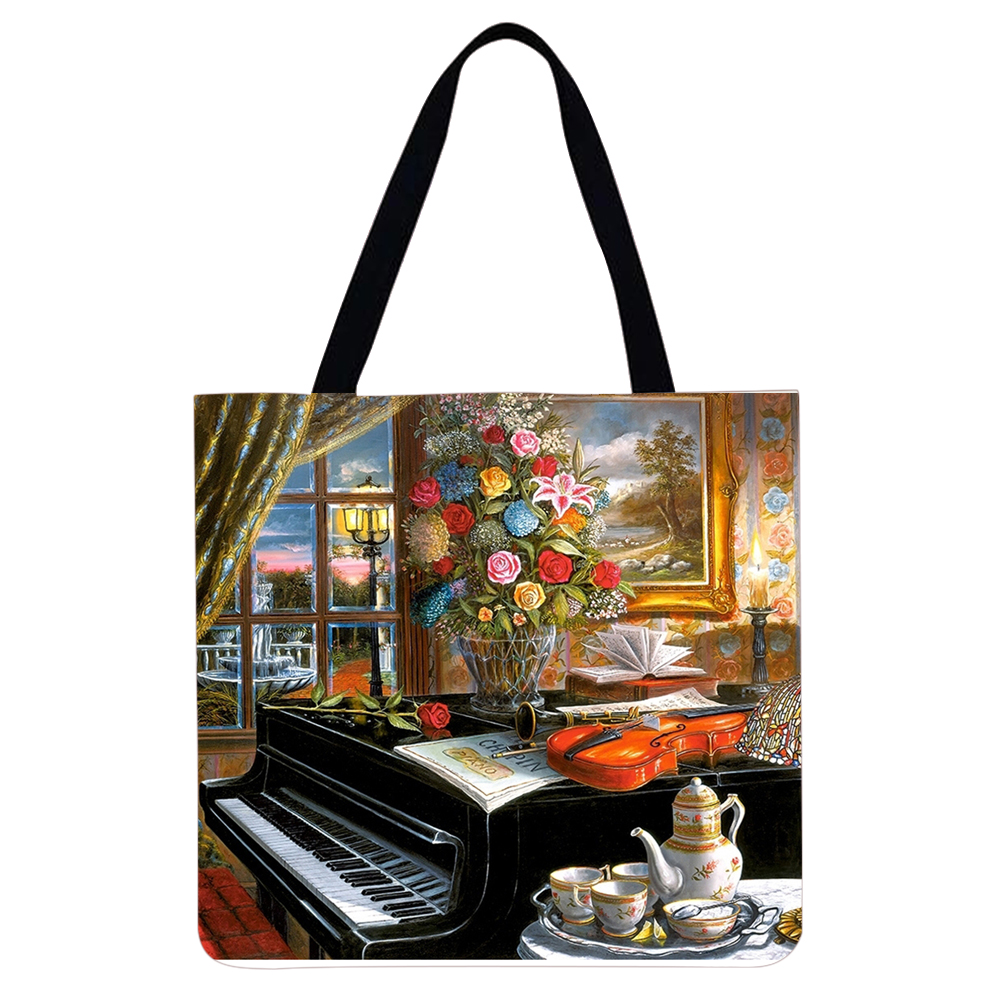 thumbnail image 2 of Pianos-Bolso Tote Lino Gran Capacidad, 2 of 2