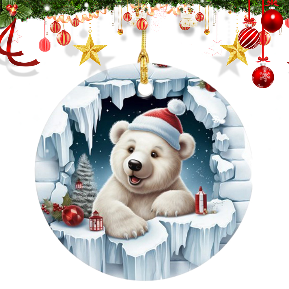 thumbnail image 5 of Oso Dibujos Animados Navideños Con Adornos Sombrero Exquisitos para La Del Navidad (oso), 5 of 10