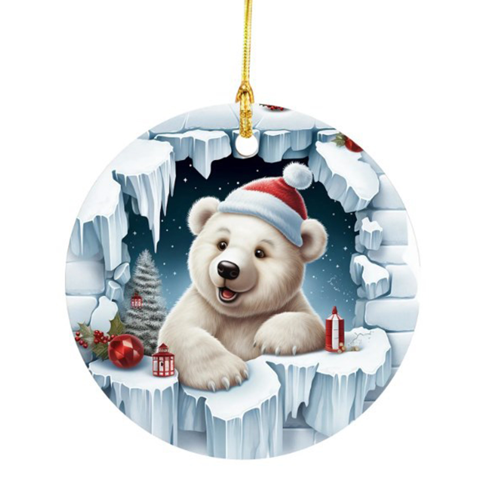 thumbnail image 2 of Oso Dibujos Animados Navideños Con Adornos Sombrero Exquisitos para La Del Navidad (oso), 2 of 10