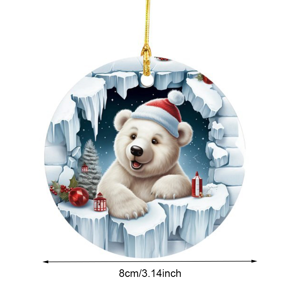 thumbnail image 4 of Oso Dibujos Animados Navideños Con Adornos Sombrero Exquisitos para La Del Navidad (oso), 4 of 10