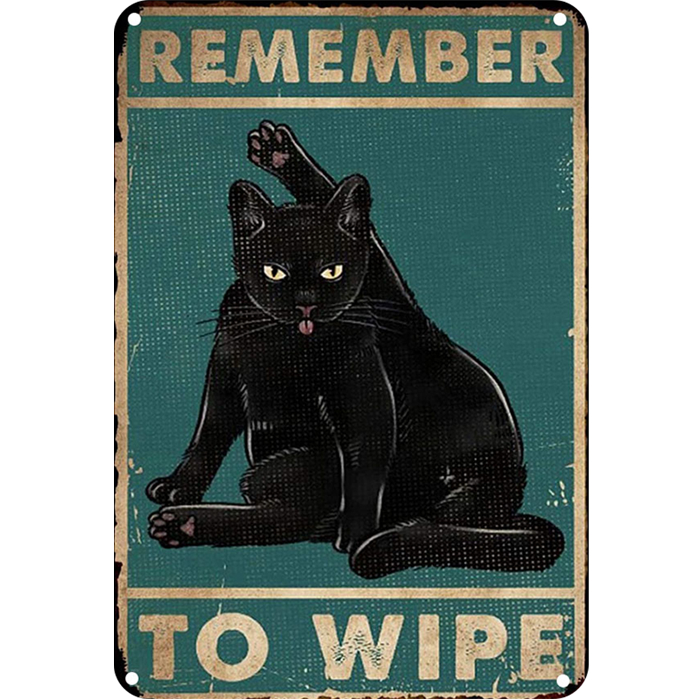 thumbnail image 2 of Placa Metal Vintage Gato Pintura Hierro Rectangular Arte La Pared 20x30cm, 2 of 10