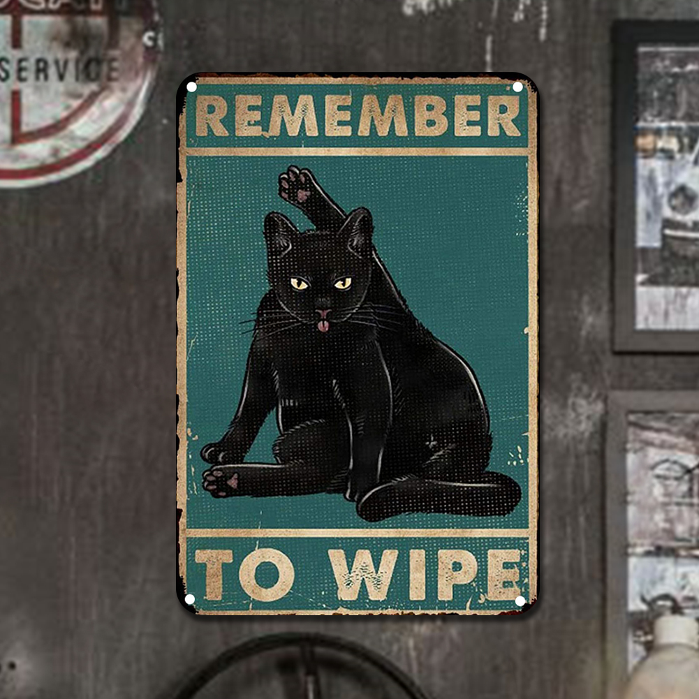 thumbnail image 4 of Placa Metal Vintage Gato Pintura Hierro Rectangular Arte La Pared 20x30cm, 4 of 10