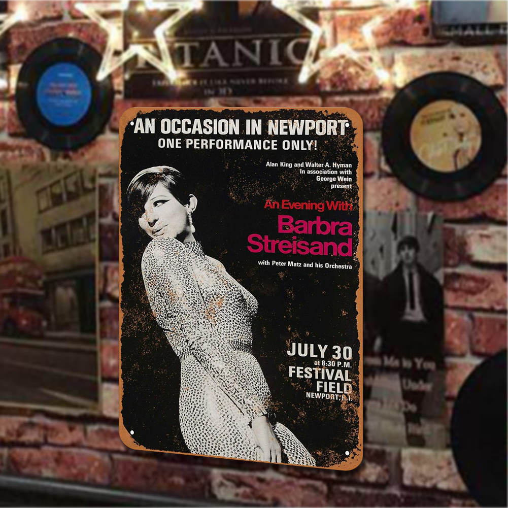 thumbnail image 4 of Placa Metal Vintage Barbara Streisand Singer Pintura Hierro Rectangular 20x30cm, 4 of 10