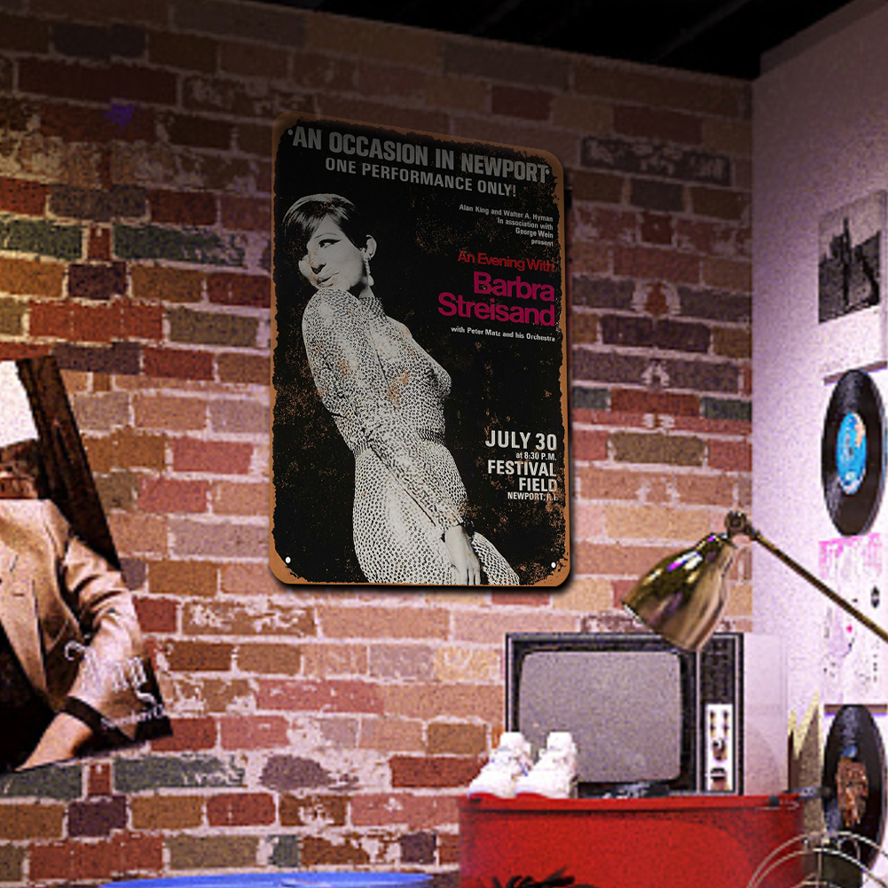 thumbnail image 5 of Placa Metal Vintage Barbara Streisand Singer Pintura Hierro Rectangular 20x30cm, 5 of 10