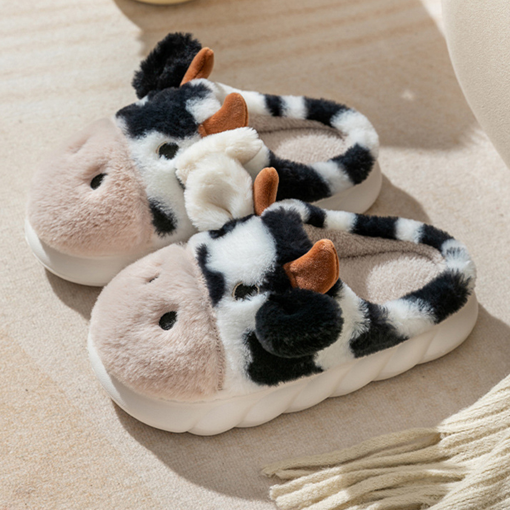 Zapatillas De Vaca Escocesa - Pantuflas De Felpa Cálidas, Antideslizantes, Para Mujer, Hombre Y Niña