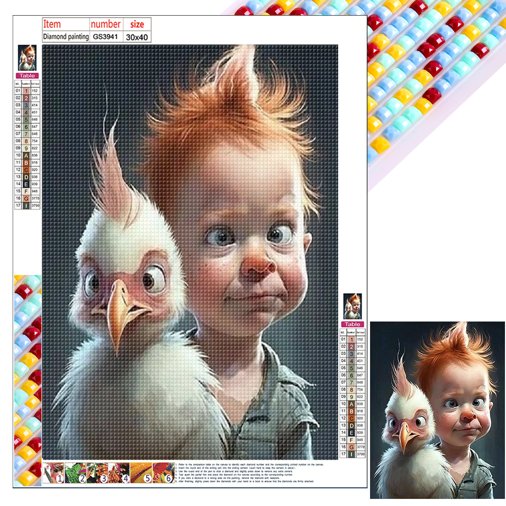 thumbnail image 2 of Con Cuentas Cuadradas 5D DIY Kit Loco Del 30x40cm, 2 of 10