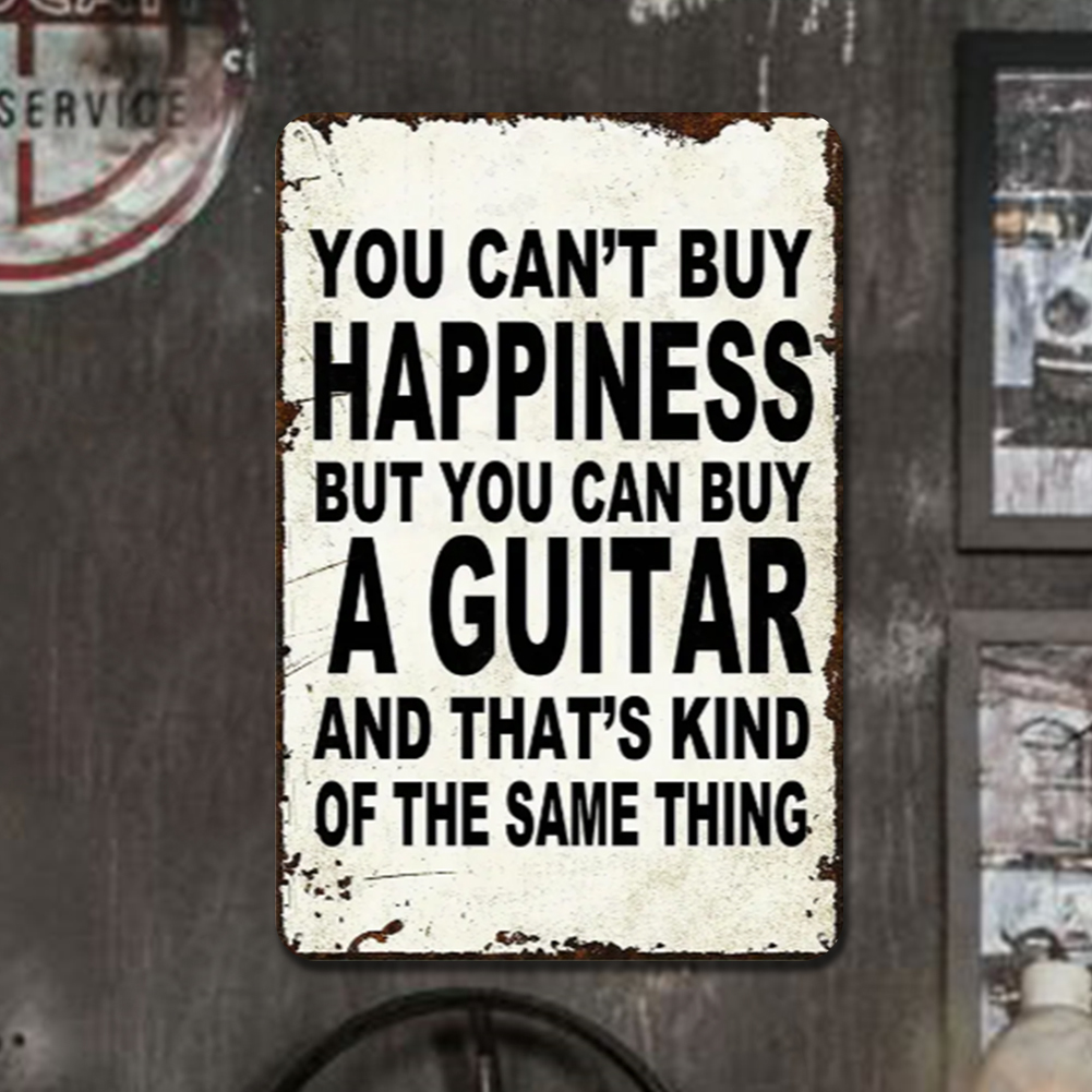 thumbnail image 3 of Placa Metal Vintage Compra Una Guitarra Pintura Hierro Rectangular Artística Pared 20x30cm, 3 of 10