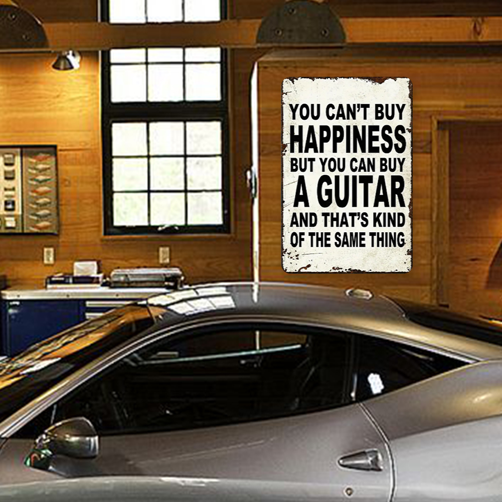 thumbnail image 4 of Placa Metal Vintage Compra Una Guitarra Pintura Hierro Rectangular Artística Pared 20x30cm, 4 of 10
