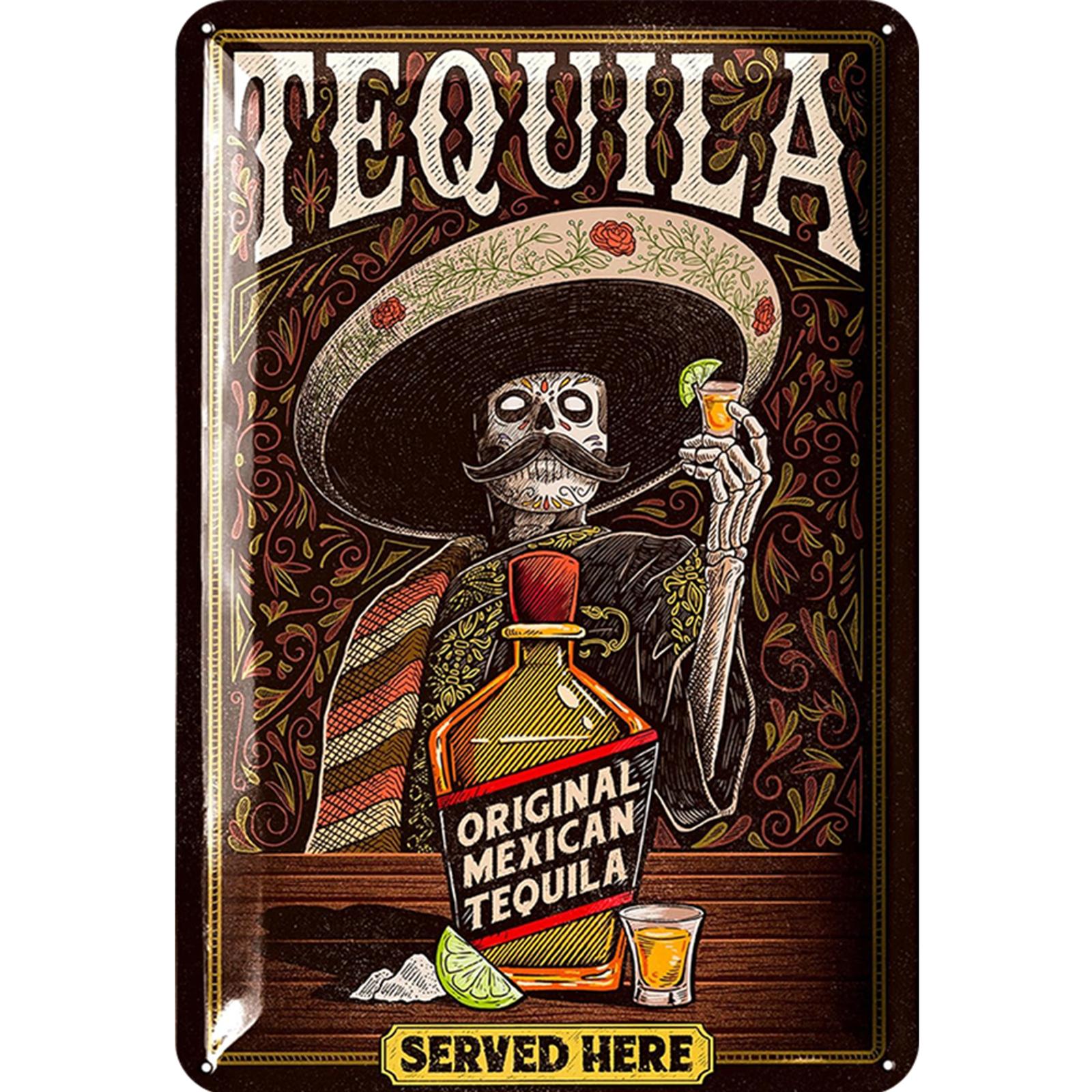 thumbnail image 2 of Placa Metal Vintage Tequila Pintura Hierro Rectangular Arte Pared Del 20x30cm, 2 of 10