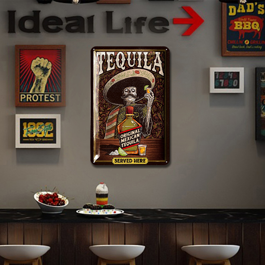 thumbnail image 5 of Placa Metal Vintage Tequila Pintura Hierro Rectangular Arte Pared Del 20x30cm, 5 of 10