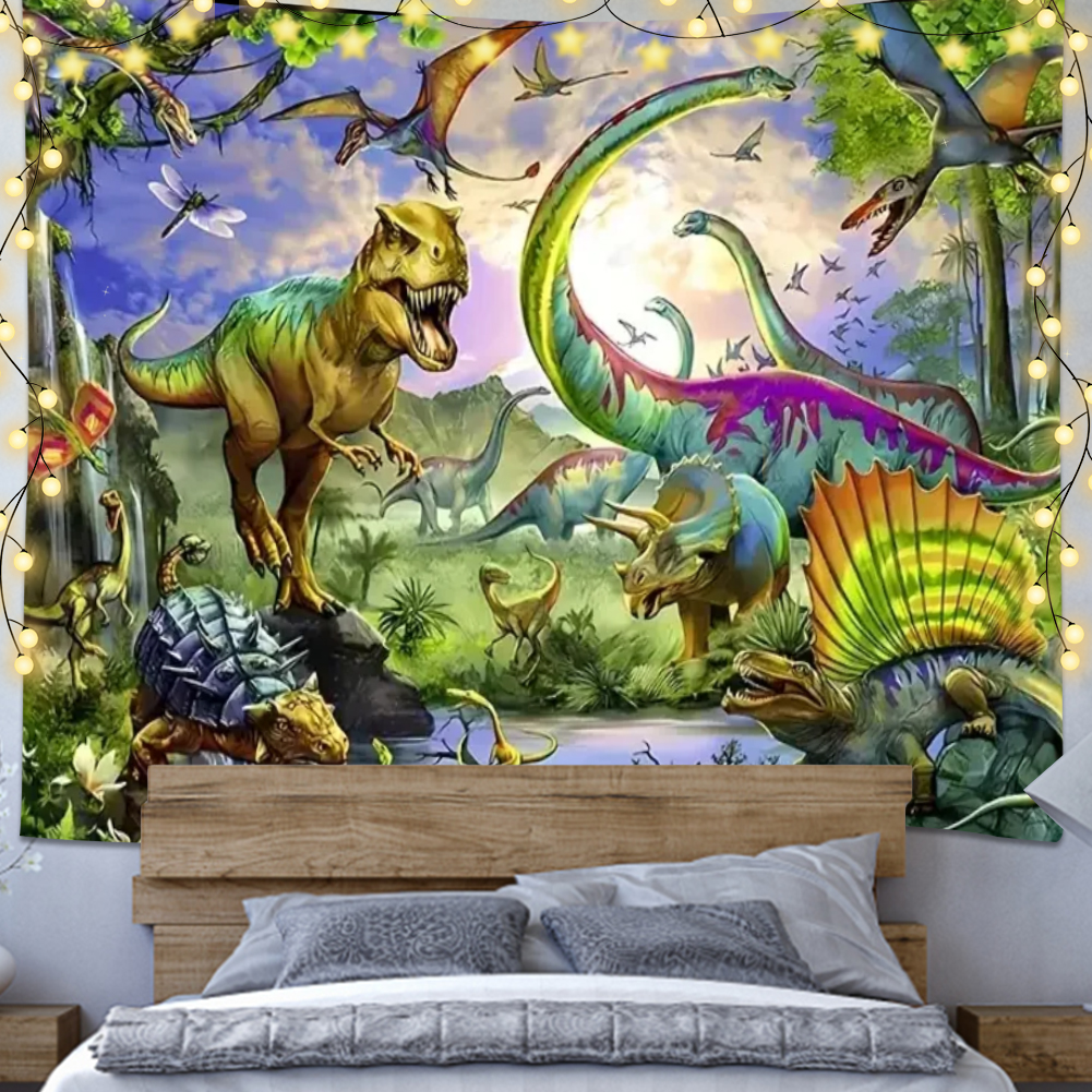 thumbnail image 2 of Tapiz Dinosaurios Alfombras para en La Pared Alfombra Decorativa El 145x130cm, 2 of 10