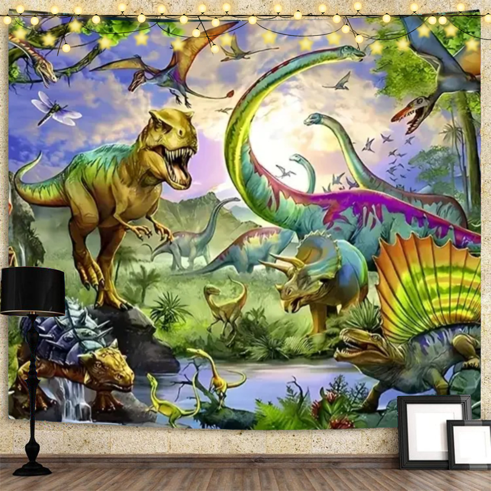 thumbnail image 4 of Tapiz Dinosaurios Alfombras para en La Pared Alfombra Decorativa El 145x130cm, 4 of 10