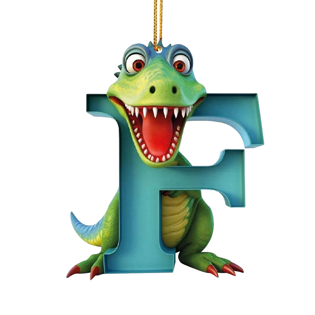 thumbnail image 1 of Adorno Acrílico Con Forma Letra F Dinosaurio para Navidad Coche Plano 2D, 1 of 4