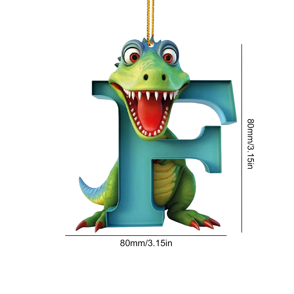 thumbnail image 4 of Adorno Acrílico Con Forma Letra F Dinosaurio para Navidad Coche Plano 2D, 4 of 4