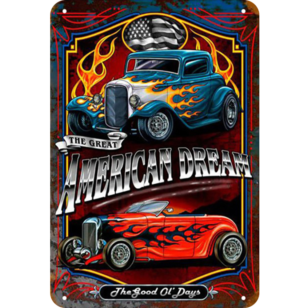 thumbnail image 2 of Placa Metal Vintage para Coche Pintura Hierro Rectangular Arte Pared Bar para El 20x30cm, 2 of 10