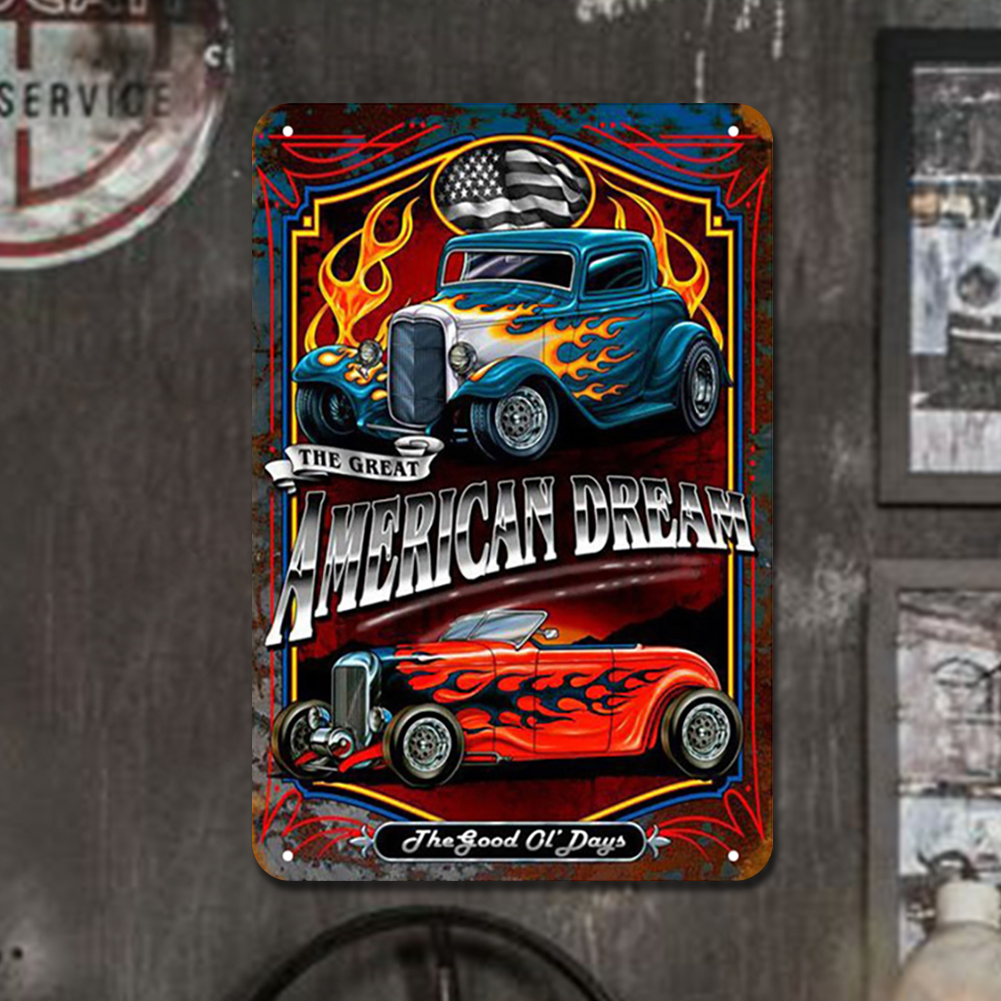 thumbnail image 4 of Placa Metal Vintage para Coche Pintura Hierro Rectangular Arte Pared Bar para El 20x30cm, 4 of 10