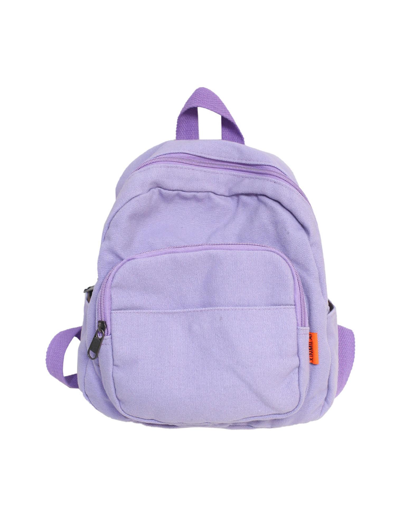 thumbnail image 2 of Mochila Casual Retro Ygjytge 2021 Gran Capacidad Lona Color Sólido 320 Púrpura, 2 of 10
