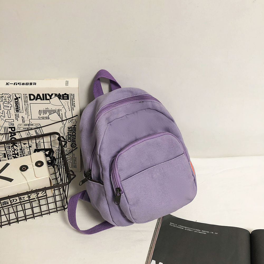 thumbnail image 4 of Mochila Casual Retro Ygjytge 2021 Gran Capacidad Lona Color Sólido 320 Púrpura, 4 of 10
