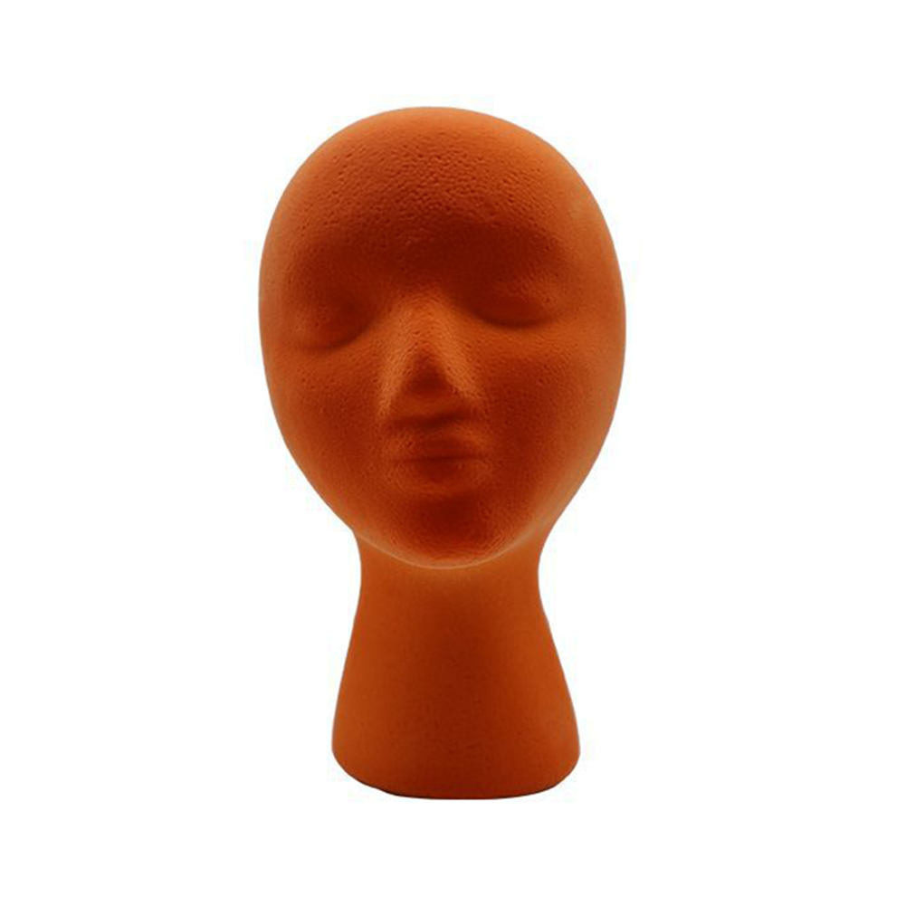 thumbnail image 3 of Soporte exhibición cabeza modelo femenino flocada molde cabeza apoyo disparo DIY YCSM002-Y (naranja) TXW#580081.04, 3 of 10