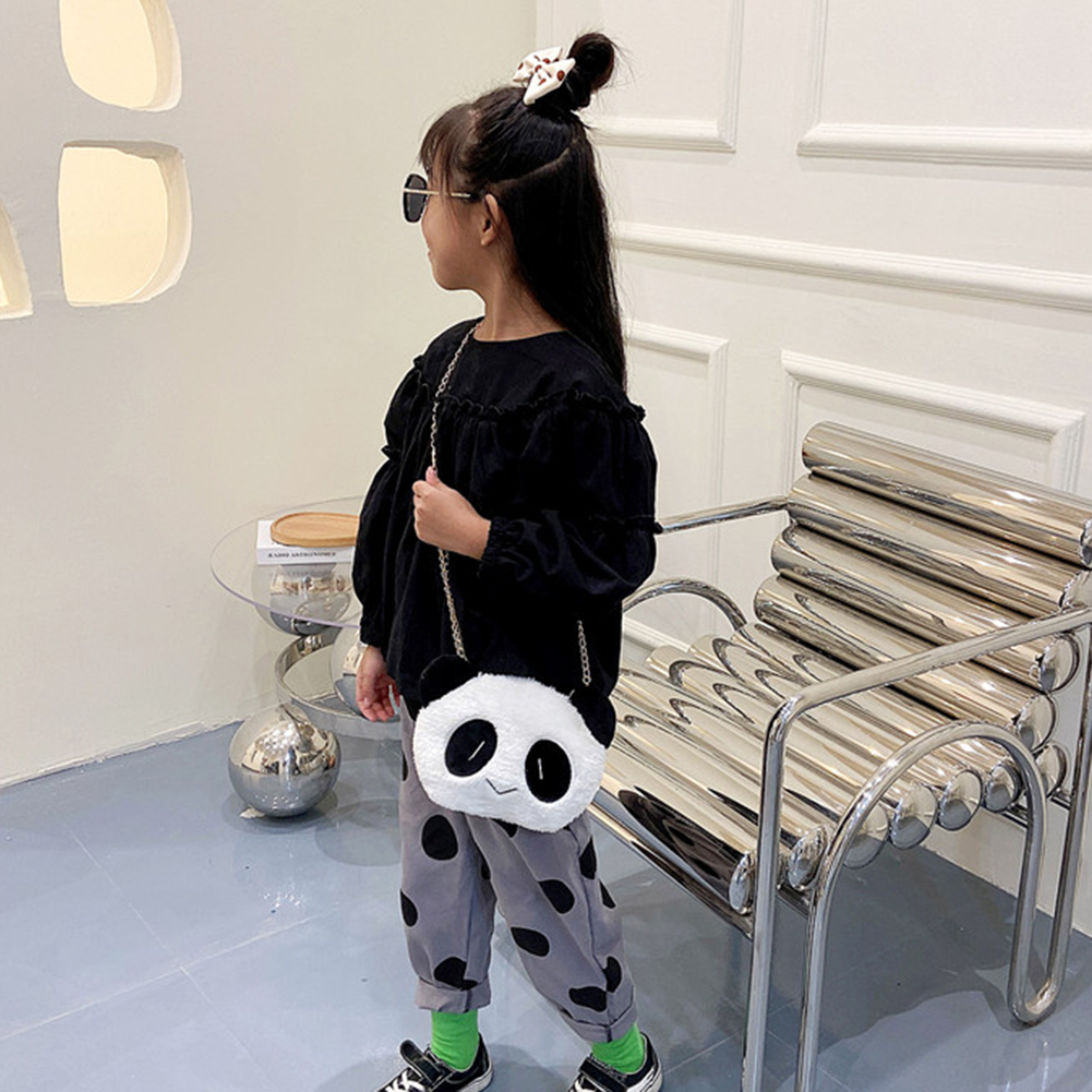 thumbnail image 4 of Cute Panda Crossbody Bag Kids Cadena Felpa Bolsos Hombro Monedero Pequeño (B), 4 of 10