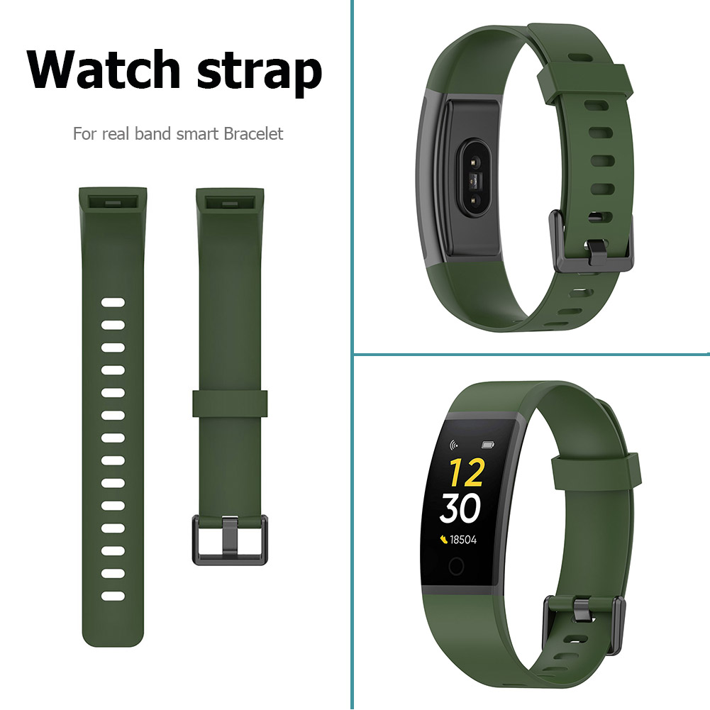 thumbnail image 4 of Reloj Pulsera Impermeable WDOplteas Correa Pulsera para Realme Band Verde Militar, 4 of 10