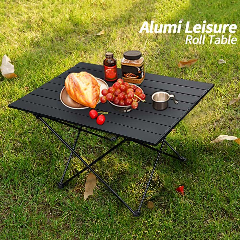 thumbnail image 4 of Mesa Plegable Aleación Aluminio para Exteriores Mini Mesa Picnic Ultraligera Multifuncional Portátil para Acampar Pequeña (negra) TXW#500733.01, 4 of 10
