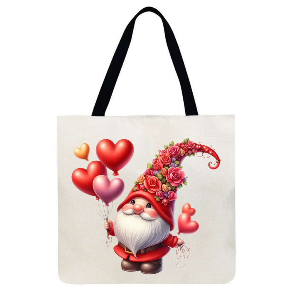 thumbnail image 2 of Gnome Valentines Day-Bolso mano lino gran capacidad, 2 of 2