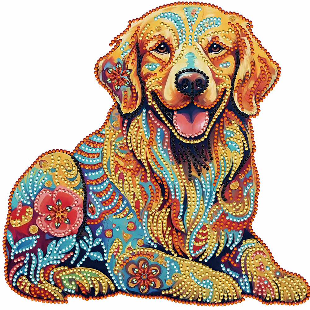 thumbnail image 2 of 5D DIY Parcial Especial en Forma Taladro Diamante Pintura Color Perro Kit 30x30cm, 2 of 10