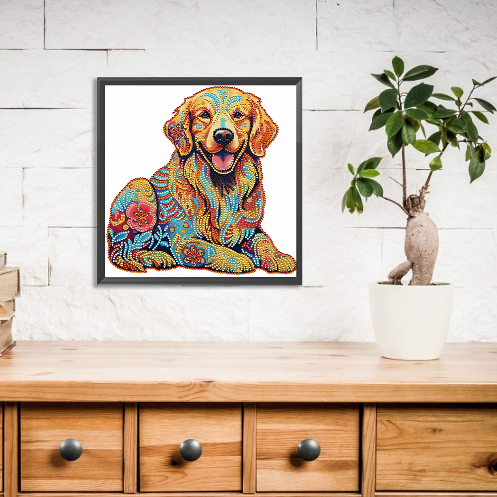 thumbnail image 3 of 5D DIY Parcial Especial en Forma Taladro Diamante Pintura Color Perro Kit 30x30cm, 3 of 10