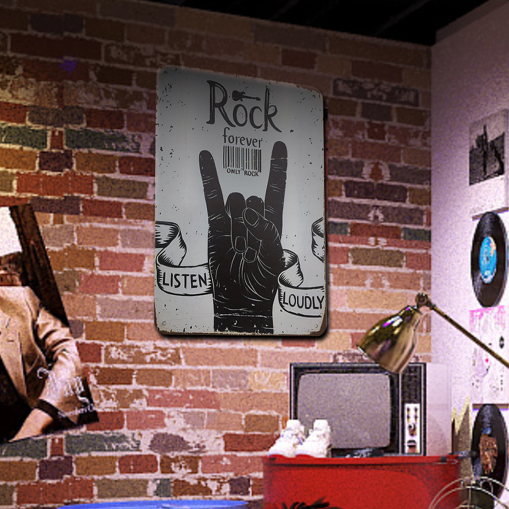 thumbnail image 4 of Póster Música Rock Con Placa Metal Vintage Pintura Hierro Rectangular 20x30cm, 4 of 10