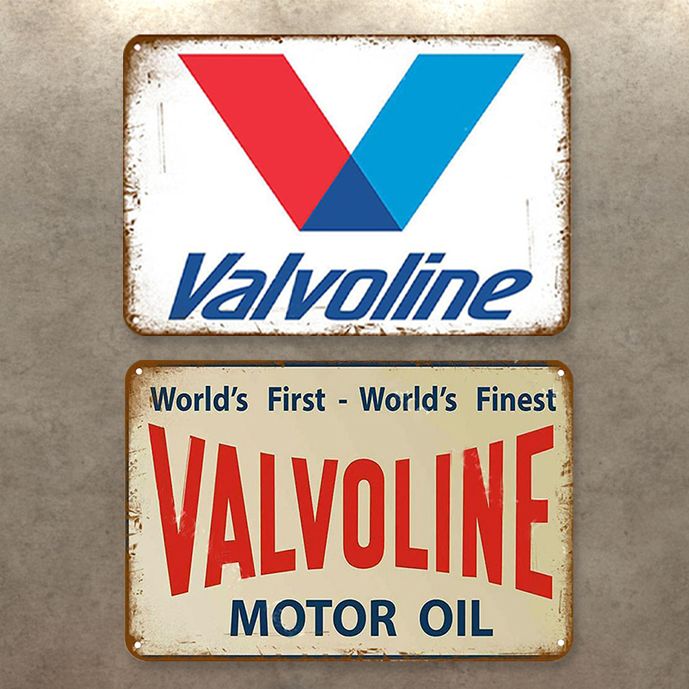 thumbnail image 4 of Placa Metal Aceite Valvoline Vintage Pintura Hierro Rectangular 40x30cm 2 Uds., 4 of 10
