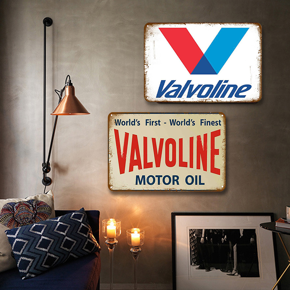 thumbnail image 5 of Placa Metal Aceite Valvoline Vintage Pintura Hierro Rectangular 40x30cm 2 Uds., 5 of 10