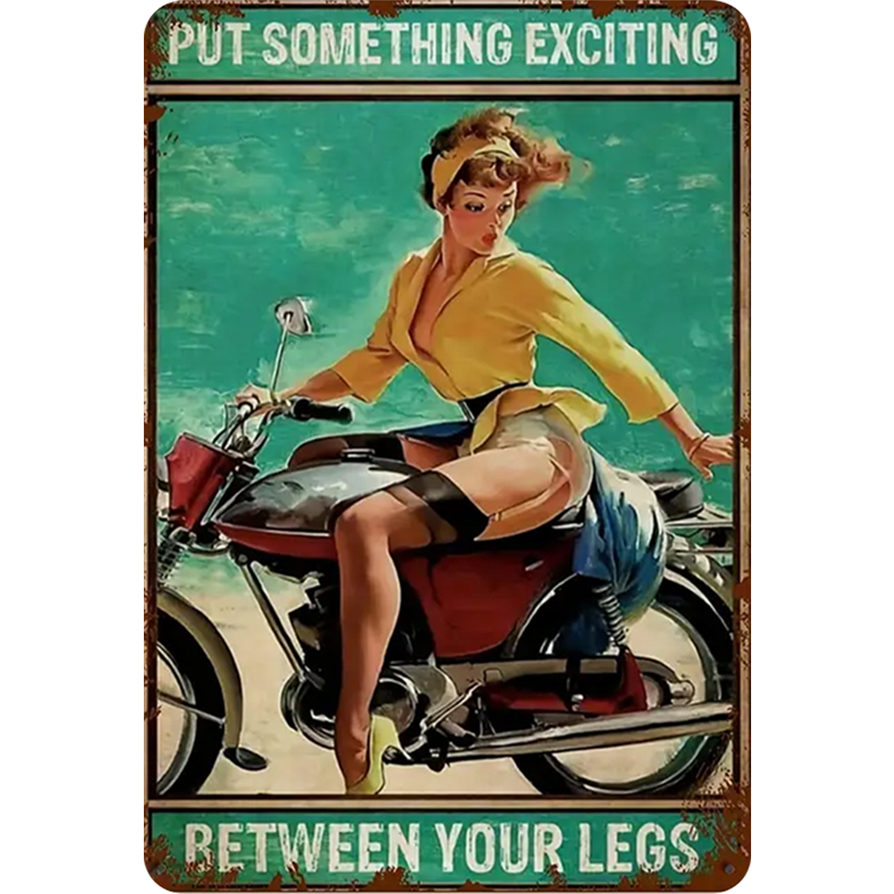 thumbnail image 2 of Vintage Metal Motocicleta Rectangular Hierro Pintura Pared Arte 30x40 Cm, 2 of 10