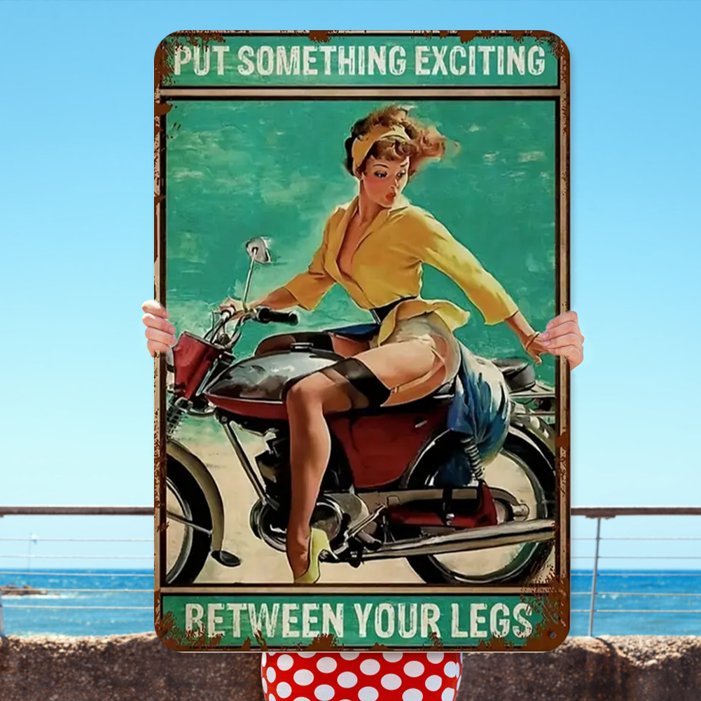thumbnail image 4 of Vintage Metal Motocicleta Rectangular Hierro Pintura Pared Arte 30x40 Cm, 4 of 10