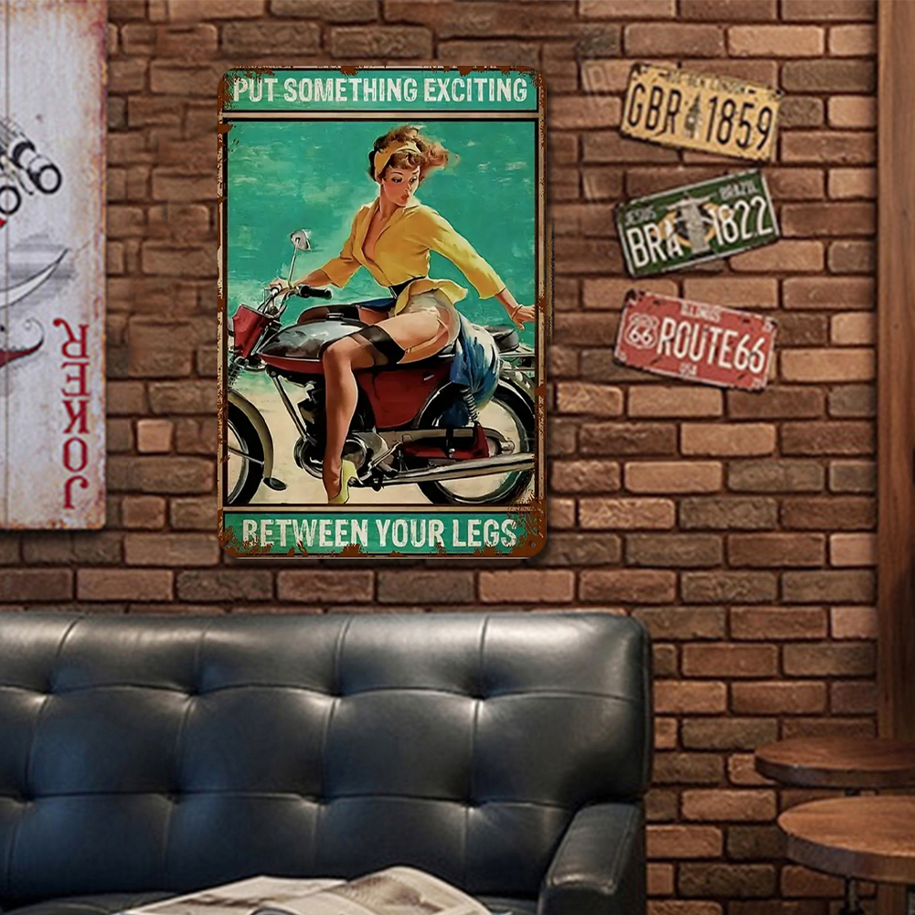 thumbnail image 5 of Vintage Metal Motocicleta Rectangular Hierro Pintura Pared Arte 30x40 Cm, 5 of 10