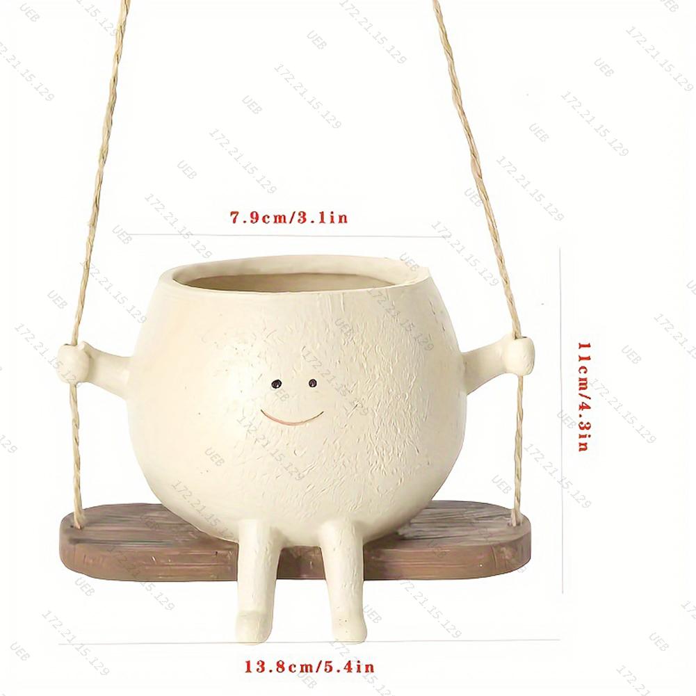 thumbnail image 2 of Maceta Con Forma Silla Oscilante Macetas Suculentas para Plantas Hamaca Resina Creativa Interior Y Exterior, 2 of 2