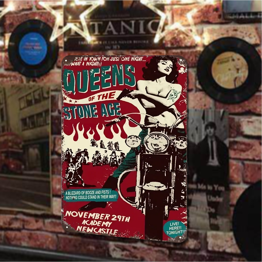 thumbnail image 4 of Placa Metal Vintage Queens Of The Stone Band Pintura Hierro Rectangular 20x30cm, 4 of 10