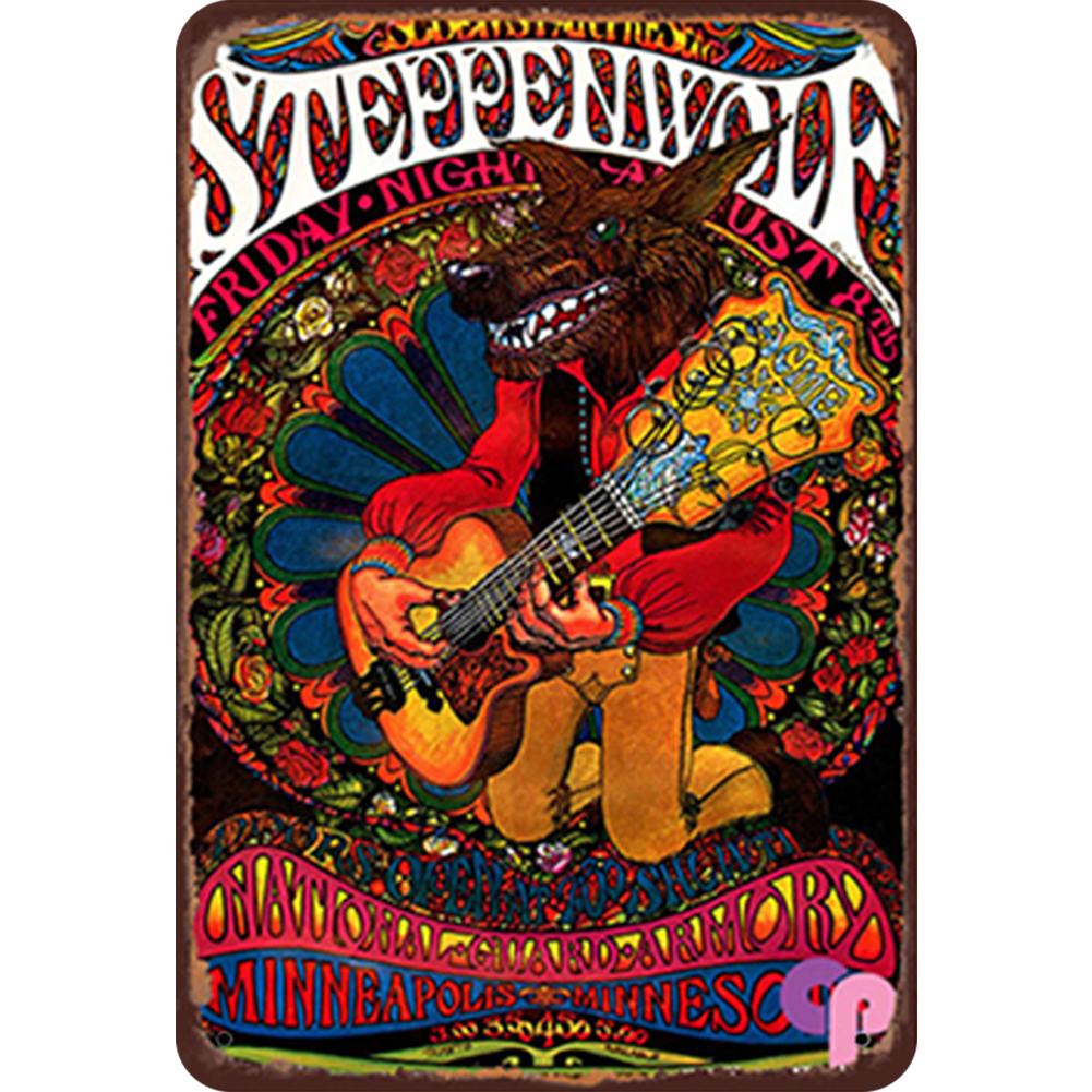 thumbnail image 2 of Hojalata Rectangular 20*30cm Plano Serie Música Banda Steppenwolf Wdftyju, 2 of 10