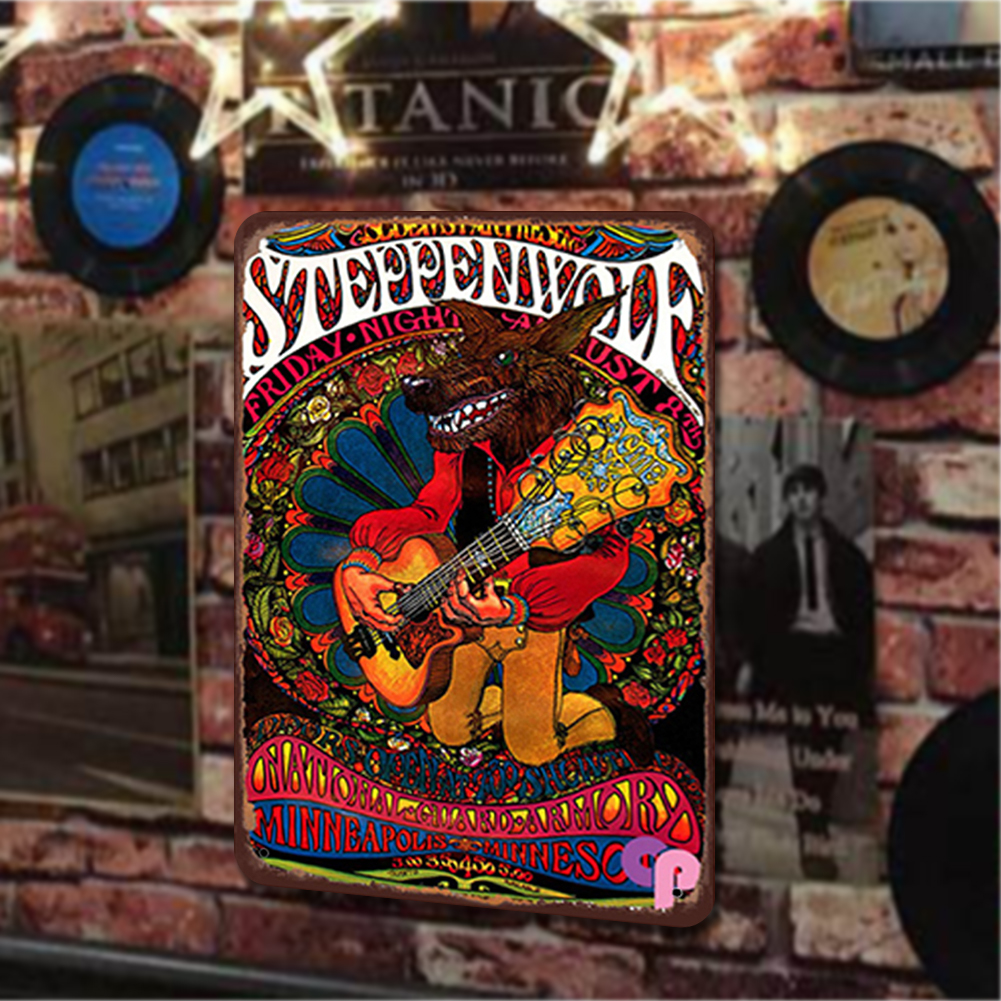 thumbnail image 4 of Hojalata Rectangular 20*30cm Plano Serie Música Banda Steppenwolf Wdftyju, 4 of 10