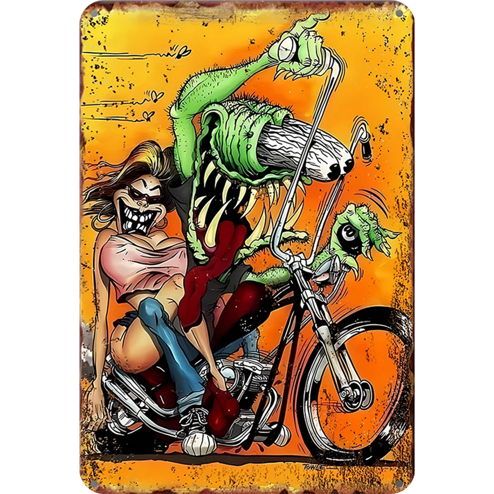 thumbnail image 2 of Placa Metal Vintage Rat Fink Pintura Hierro Rectangular Del Pared 20x30cm, 2 of 10