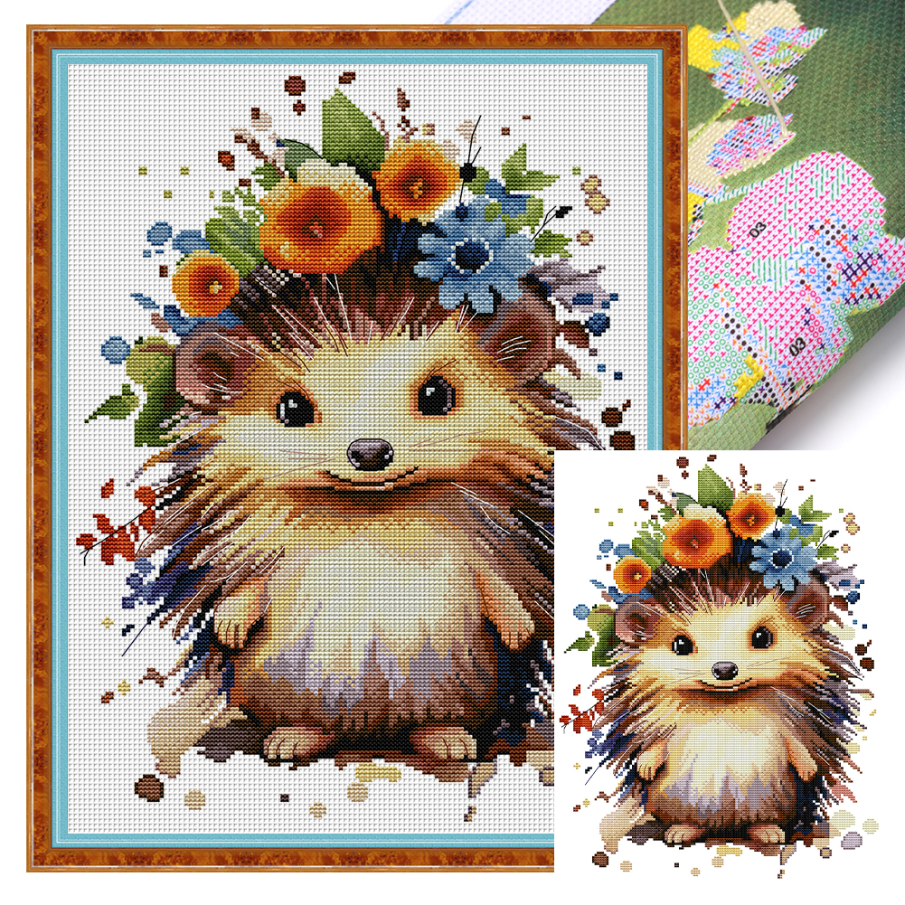 thumbnail image 2 of (DA986) Hilo Algodón Ecológico Bordado No Manchú 14CT 2 Hebras Impresión 32*43cm Kit Serie Punto Cruz Y Pequeño Erizo (borde Gancho), 2 of 10
