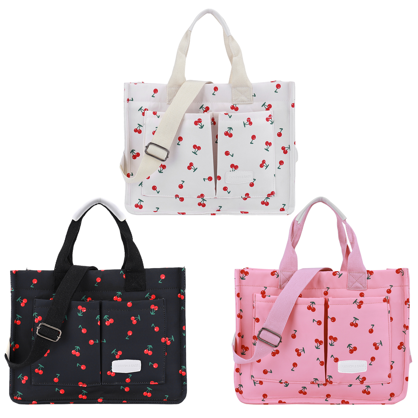 thumbnail image 4 of Bolso Mano Con Cereza para Mujer Múltiples Bolsillos () Rosa, 4 of 10