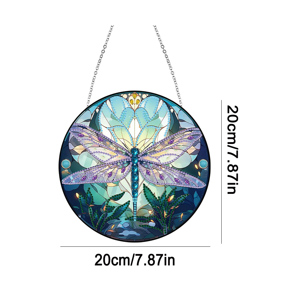 thumbnail image 3 of (GJ027) Diamante Punteado DIY Artística Acrílica (impresión A Doble Cara Con Diamantes en Un Lado) Libélula 20*20cm, 3 of 10