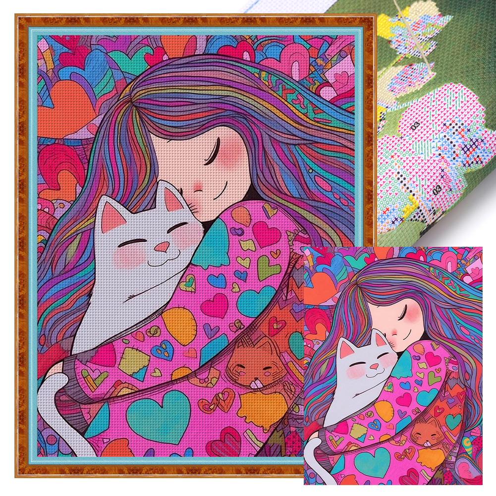 thumbnail image 2 of (2) Hilo Algodón Ecológico Bordado 11CT 3 Hebras Impresión 40x55cm Kit Serie Dibujos Animados Punto Cruz para Dormida Y Amorosa, 2 of 10