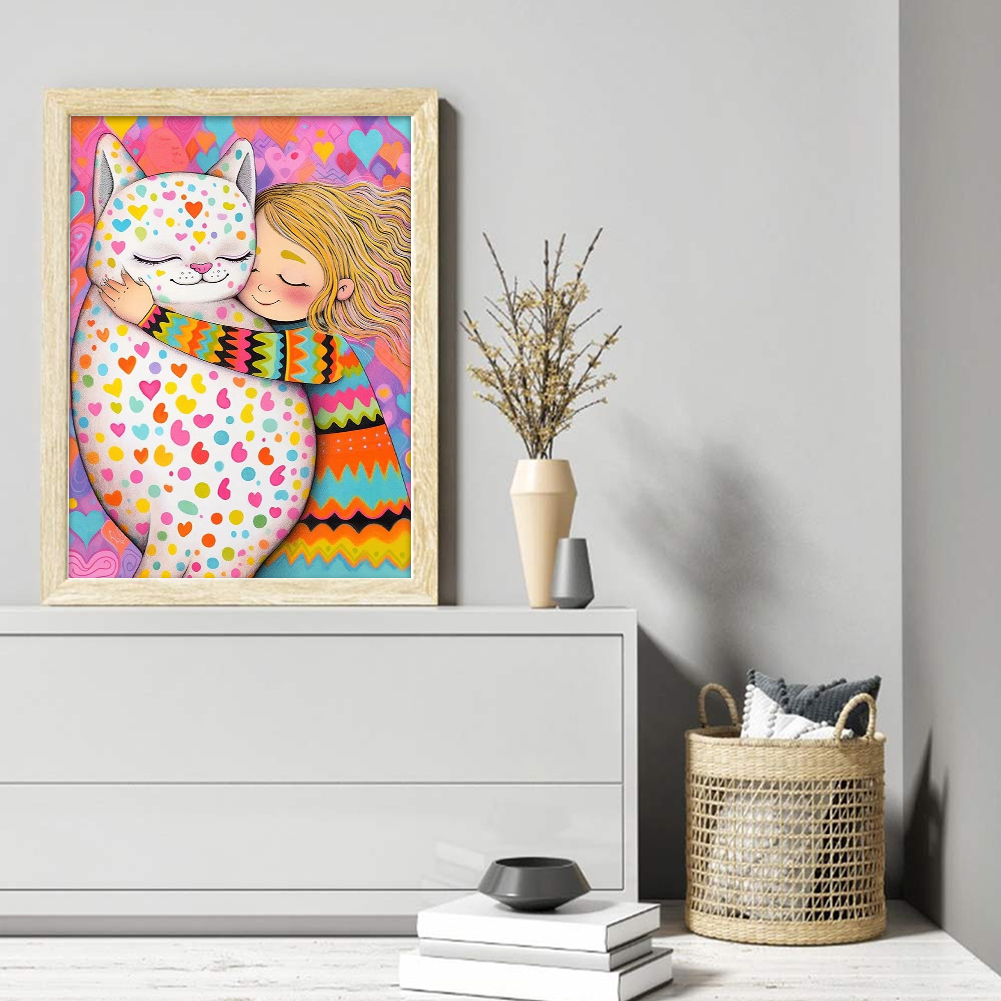thumbnail image 4 of Hilo Algodón Ecológico Bordado Niña Estampada 11CT Con Punto Cruz Gato 40x55cm, 4 of 10