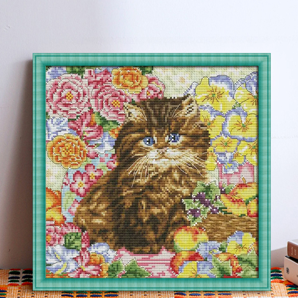 thumbnail image 4 of Kit Punto Cruz Con Gato Hilo Algodón Ecológico Bordado 14CT 30x30cm, 4 of 10